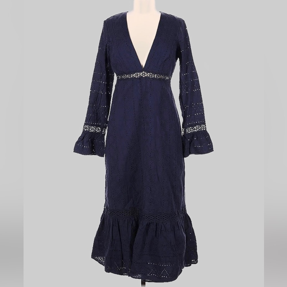 Beautiful Navy ASOS eyelet long sleeve dress